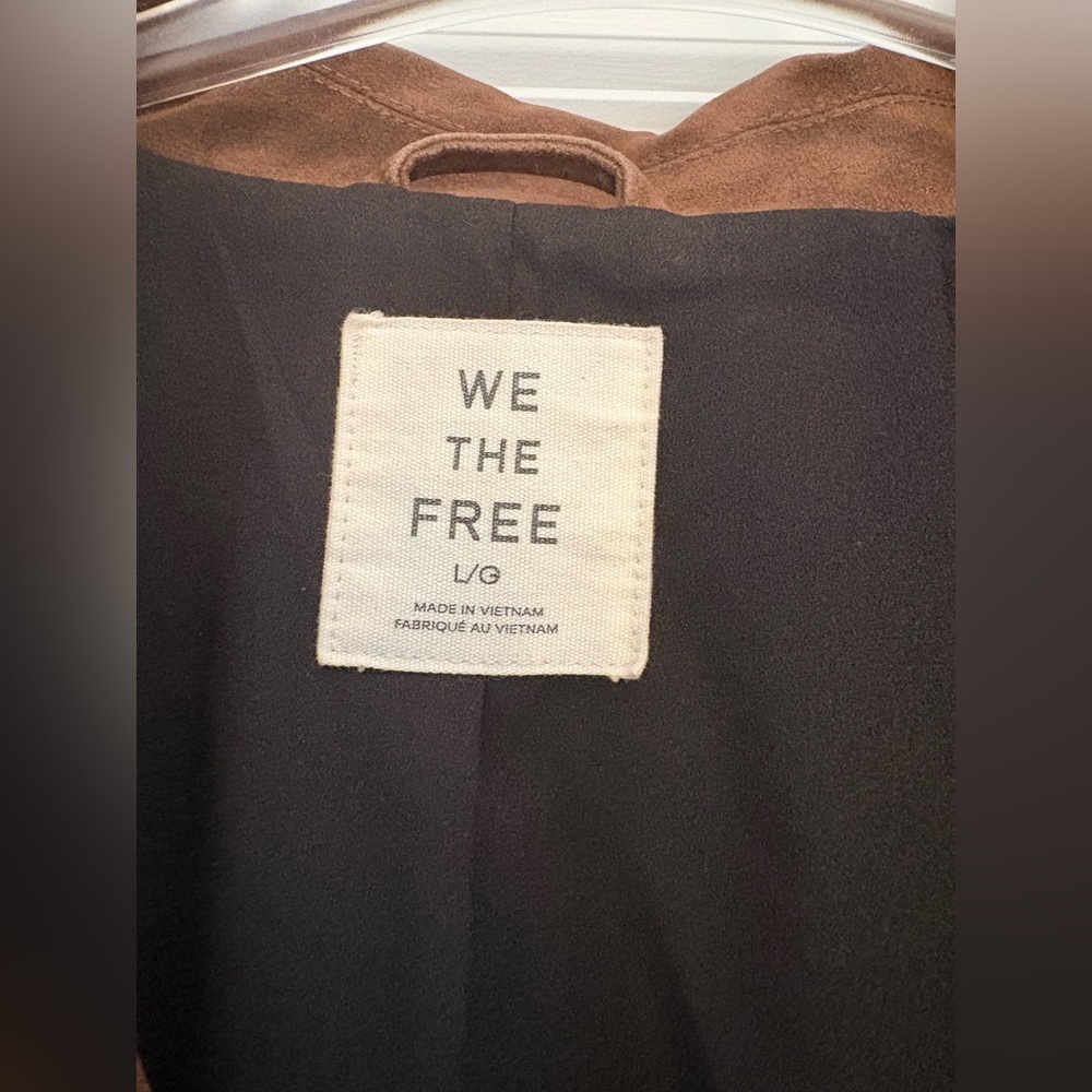 Free People we the free Papercut Faux Suede Blazer Brown Size Large - Picture 9 of 14
